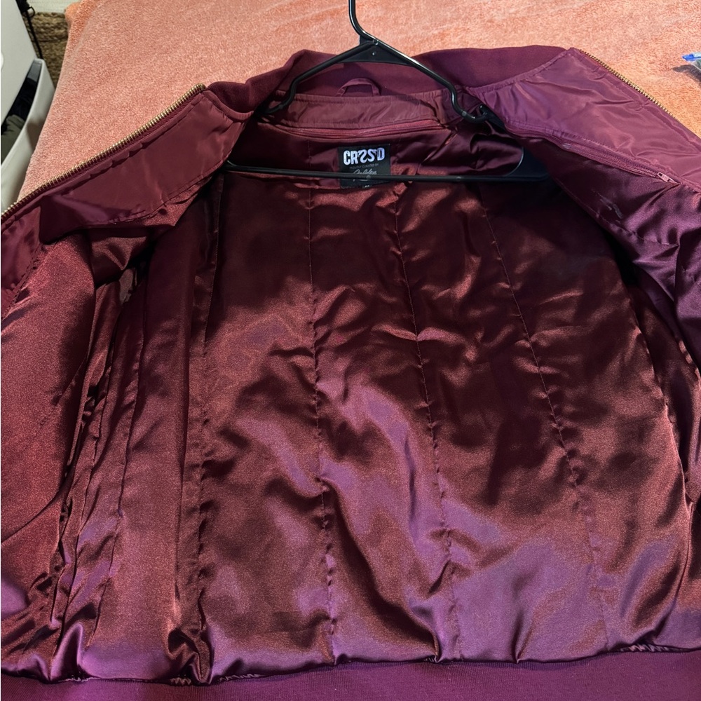 Maroon Bomber Jacket - image 4